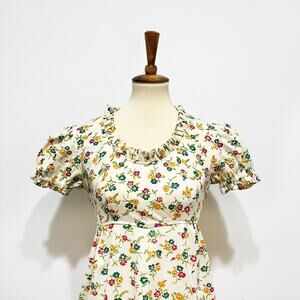 Vintage floral empire waist maxi dress 60’s 70’s Size XXS